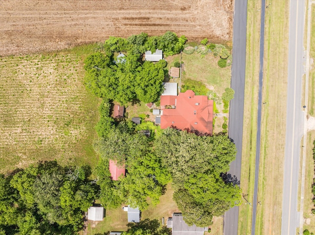 drone / aerial view featuring a rural view