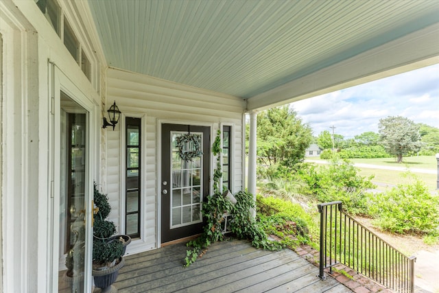 deck with a porch