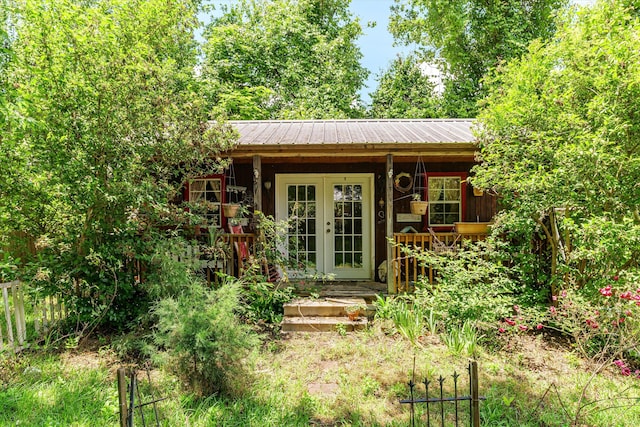 exterior space with french doors