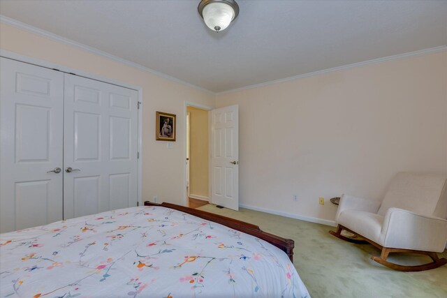 3501 Lonesome Pine Ct, Martinez, GA 30907 - bedroom featuring crown molding, carpet flooring, a closet, and baseboards