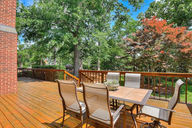 3501 Lonesome Pine Ct, Martinez, GA 30907 - deck featuring outdoor dining area and view of scattered trees
