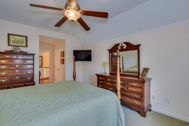 3501 Lonesome Pine Ct, Martinez, GA 30907 - carpeted bedroom with lofted ceiling and ceiling fan