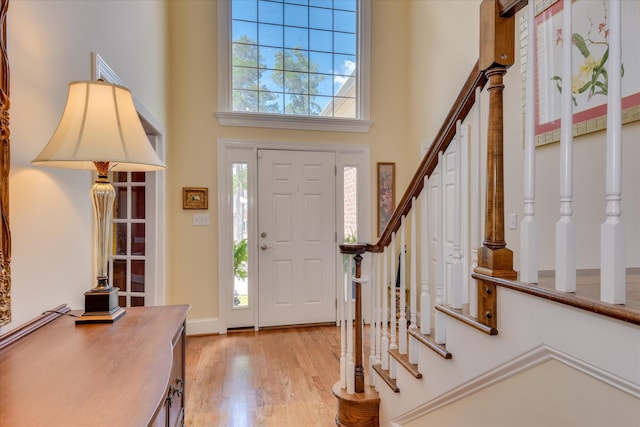3501 Lonesome Pine Ct, Martinez, GA 30907 - foyer entrance featuring a towering ceiling, light wood-style flooring, and stairway