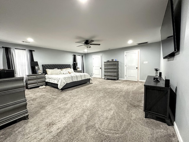 1735 Goshen Rd, Augusta, GA 30906 - bedroom with carpet flooring, visible vents, and recessed lighting