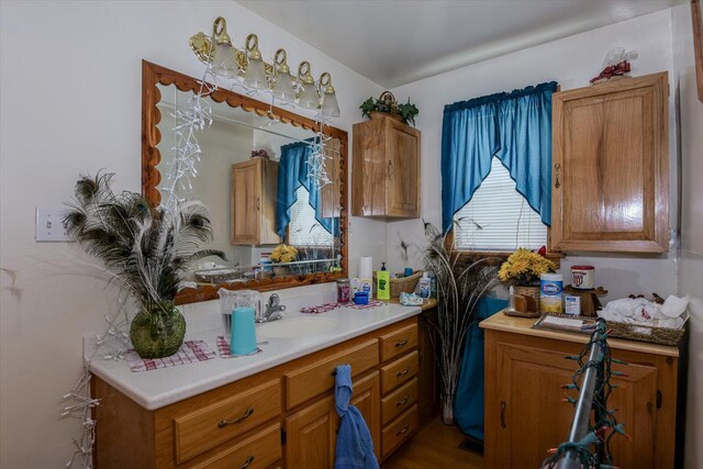 interior space featuring plenty of natural light and vanity