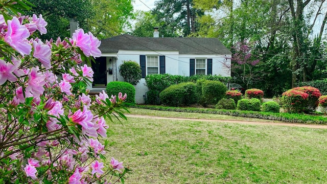 view of front facade featuring a front lawn