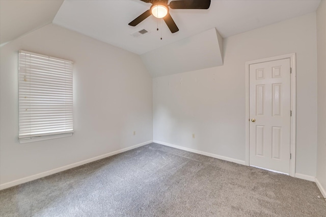 227 Water Oak Dr, Augusta, GA 30904 - empty room featuring carpet floors, ceiling fan, and vaulted ceiling