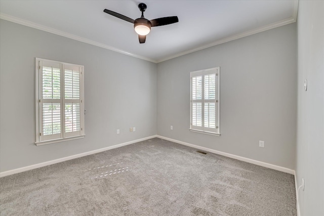 227 Water Oak Dr, Augusta, GA 30904 - empty room with ornamental molding, carpet flooring, and a ceiling fan