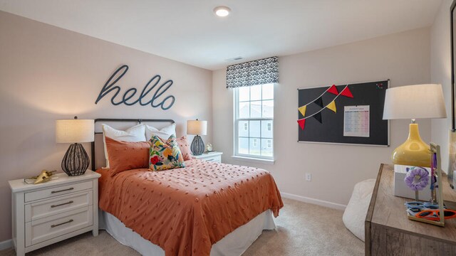 view of carpeted bedroom