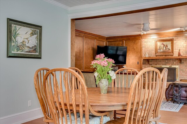 710 Somerset Way, Augusta, GA 30909 - dining room featuring wood finished floors, a ceiling fan, and ornamental molding