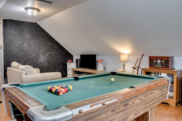 710 Somerset Way, Augusta, GA 30909 - game room featuring wood finished floors, vaulted ceiling, and billiards