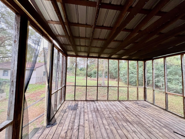 view of unfurnished sunroom