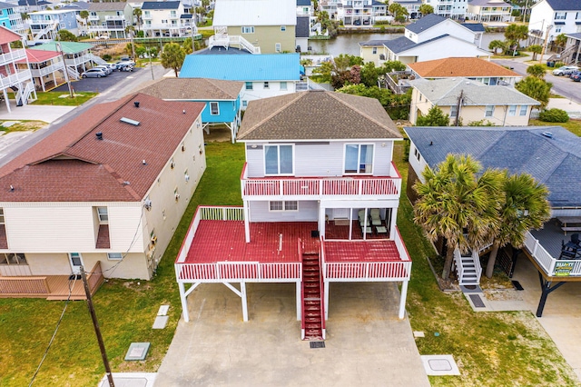 bird's eye view with a residential view
