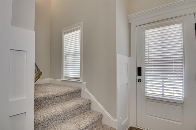 5265 Greyton Cir, North Augusta, SC 29860 - carpeted foyer entrance featuring stairway and healthy amount of natural light