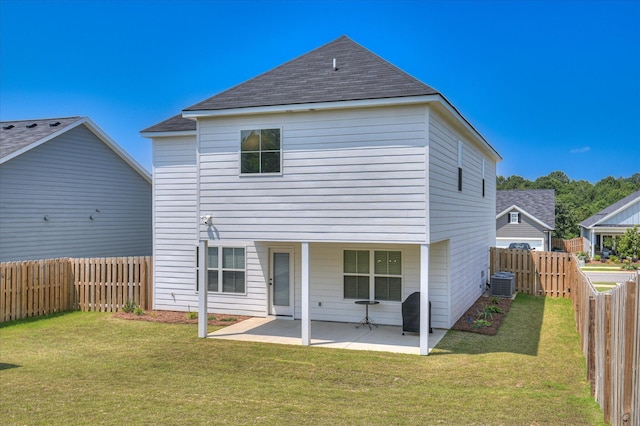 5265 Greyton Cir, North Augusta, SC 29860 - back of house featuring central air condition unit, a patio area, and a shingled roof