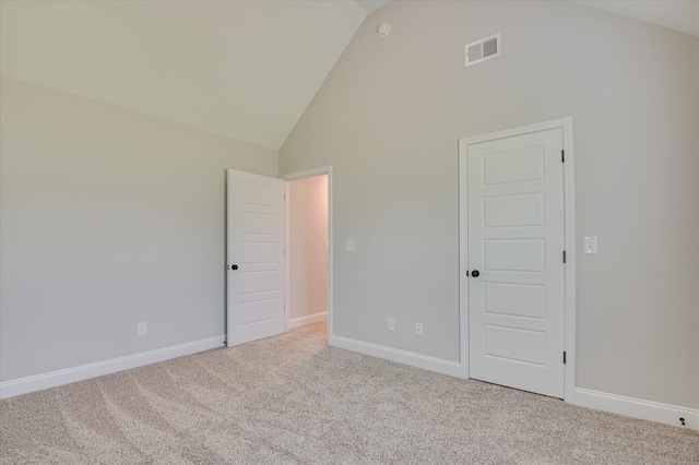 5265 Greyton Cir, North Augusta, SC 29860 - unfurnished bedroom with high vaulted ceiling, carpet floors, and baseboards
