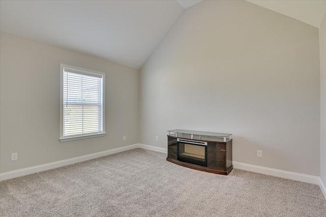 5265 Greyton Cir, North Augusta, SC 29860 - empty room with lofted ceiling, carpet floors, and baseboards