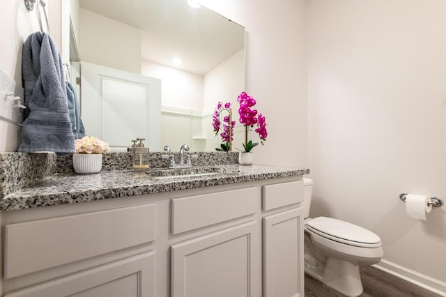 6134 High Top Ln, Aiken, SC 29801 - bathroom with toilet, wood finished floors, baseboards, and vanity