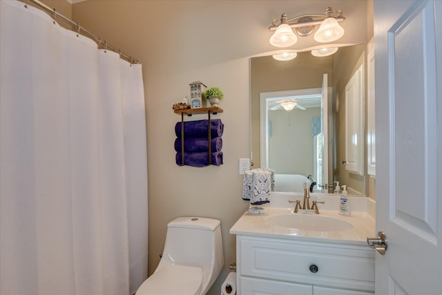 209 Apple Ln, Mccormick, SC 29835 - full bathroom with ceiling fan, vanity, and toilet