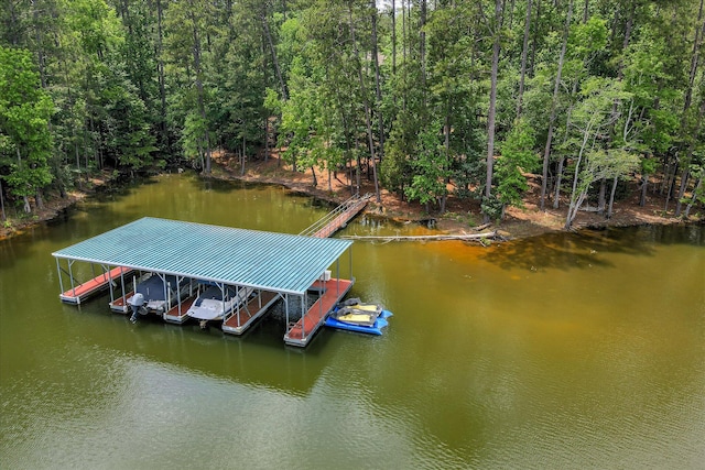 209 Apple Ln, Mccormick, SC 29835 - dock area featuring boat lift and a water view