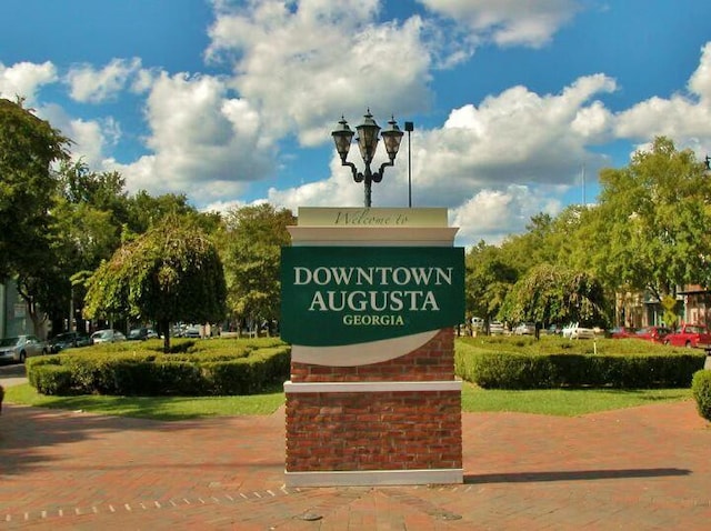 view of community sign