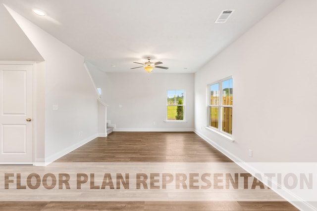 4017 Jane Ln Unit 11C, North Augusta, SC 29841 - interior space featuring hardwood / wood-style floors and ceiling fan