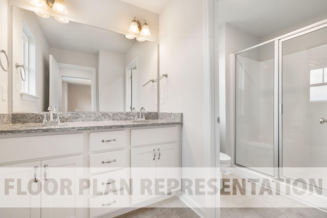 4017 Jane Ln Unit 11C, North Augusta, SC 29841 - bathroom with an enclosed shower, vanity, and toilet