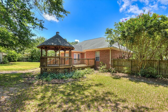 1008 Storey Mill Ct, Hephzibah, GA 30815 - view of yard with a gazebo and a deck