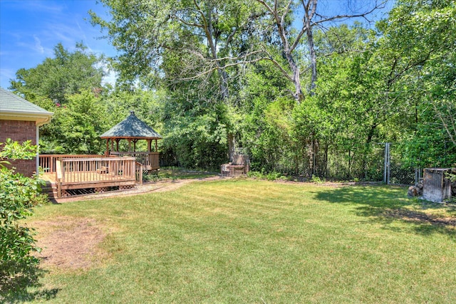 1008 Storey Mill Ct, Hephzibah, GA 30815 - view of yard with a gazebo and a wooden deck