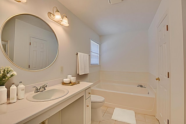 1008 Storey Mill Ct, Hephzibah, GA 30815 - bathroom featuring a garden tub, tile patterned flooring, and vanity