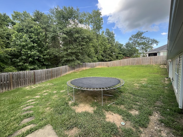 2030 Lake Forest Dr, Grovetown, GA 30813 - fenced backyard with a trampoline