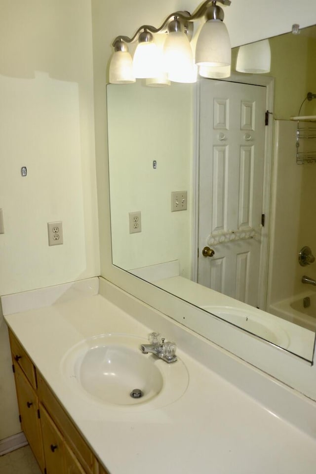 full bath with vanity and shower / bathtub combination