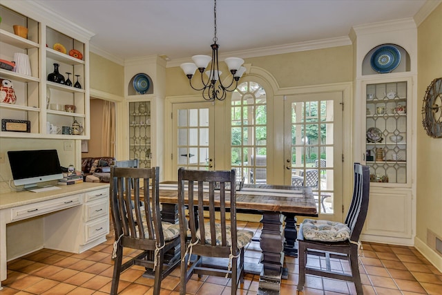 8 Tall Pine Ct, Augusta, GA 30909 - dining area featuring a chandelier, light tile patterned floors, and crown molding