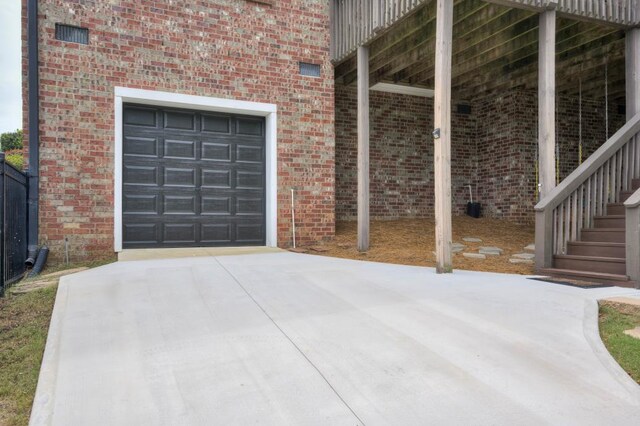 view of garage