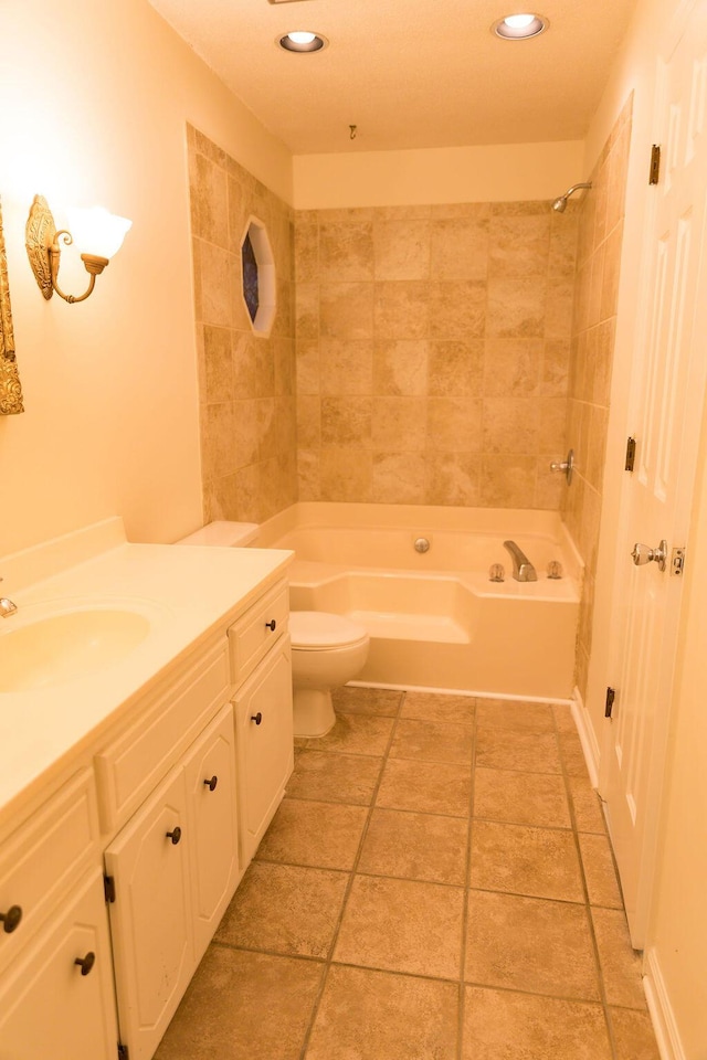 337 Patton Ct, Martinez, GA 30813 - bathroom featuring vanity, shower / bath combination, toilet, and recessed lighting