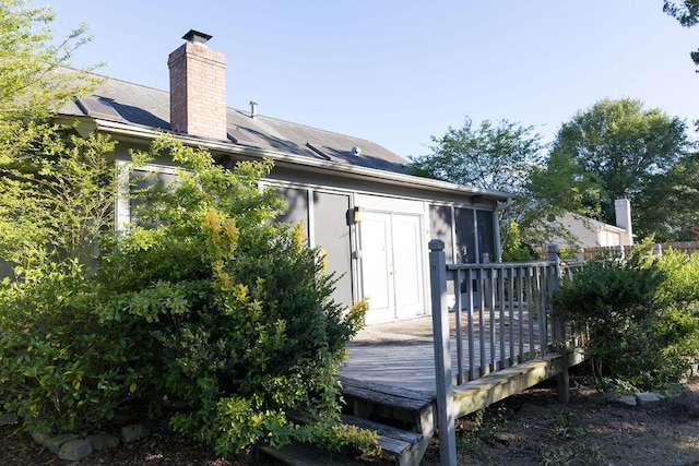 337 Patton Ct, Martinez, GA 30813 - back of house with a wooden deck and a chimney