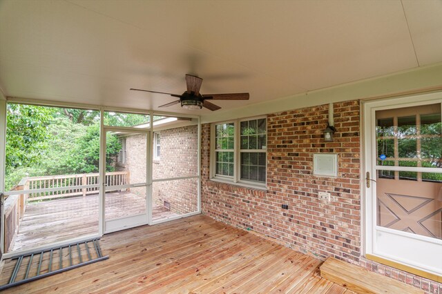 4558 Glenda Ln, Evans, GA 30809 - unfurnished sunroom featuring a ceiling fan