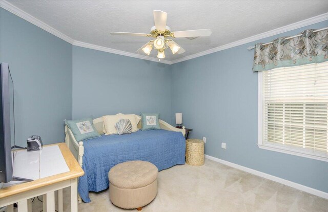 900 Mitchell Ln, Evans, GA 30809 - carpeted bedroom with baseboards, ornamental molding, and ceiling fan