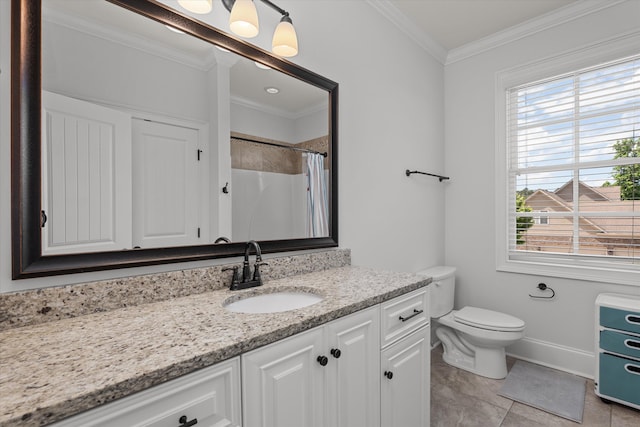 5099 Grande Park, Evans, GA 30809 - bathroom with vanity, baseboards, ornamental molding, and toilet