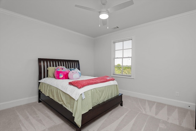 5099 Grande Park, Evans, GA 30809 - carpeted bedroom featuring baseboards, crown molding, and a ceiling fan