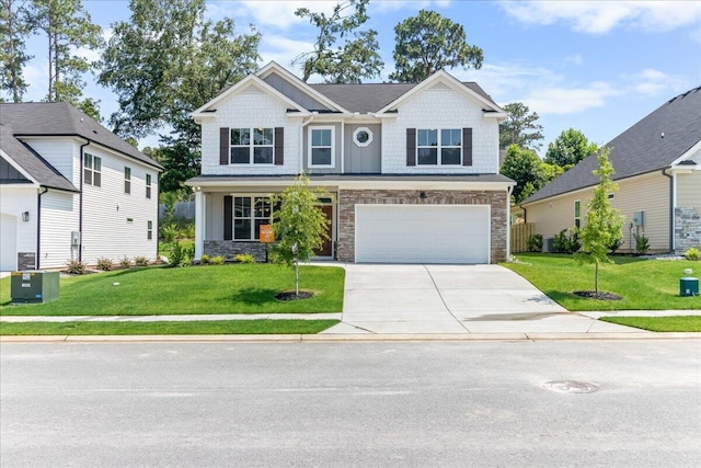 5051 Anna Way Unit Fb23, North Augusta, SC 29841 - craftsman inspired home featuring stone siding, concrete driveway, a garage, and a front lawn