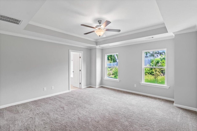 5051 Anna Way Unit Fb23, North Augusta, SC 29841 - carpeted empty room with a tray ceiling, ceiling fan, and crown molding