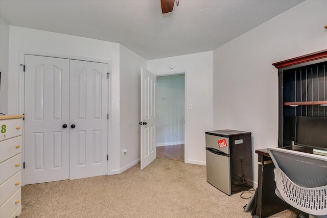 office area with light colored carpet