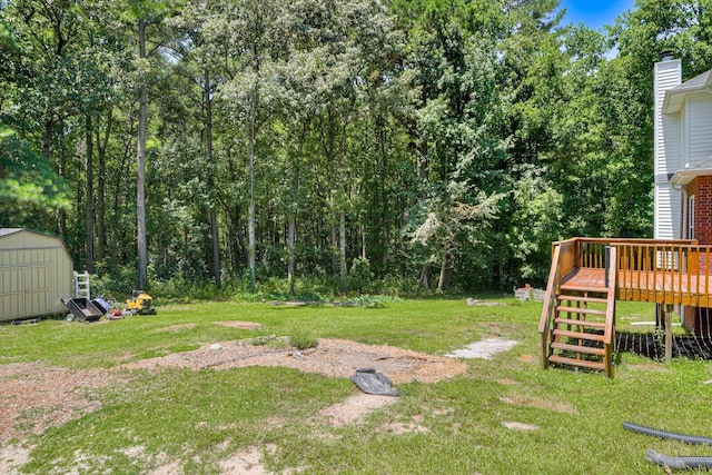 view of yard with a deck