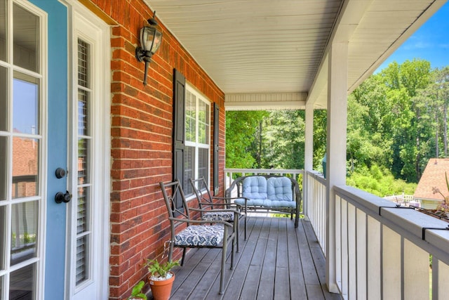 deck with covered porch