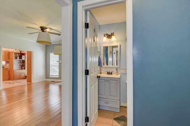 corridor featuring light hardwood / wood-style floors