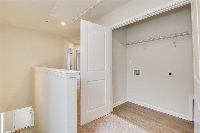 laundry area with hookup for an electric dryer and washer hookup