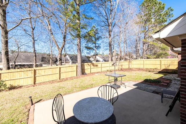 view of patio / terrace with a fenced backyard