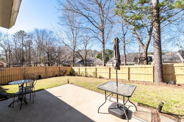 view of patio / terrace with a fenced backyard