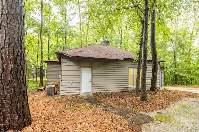 view of outdoor structure featuring central AC